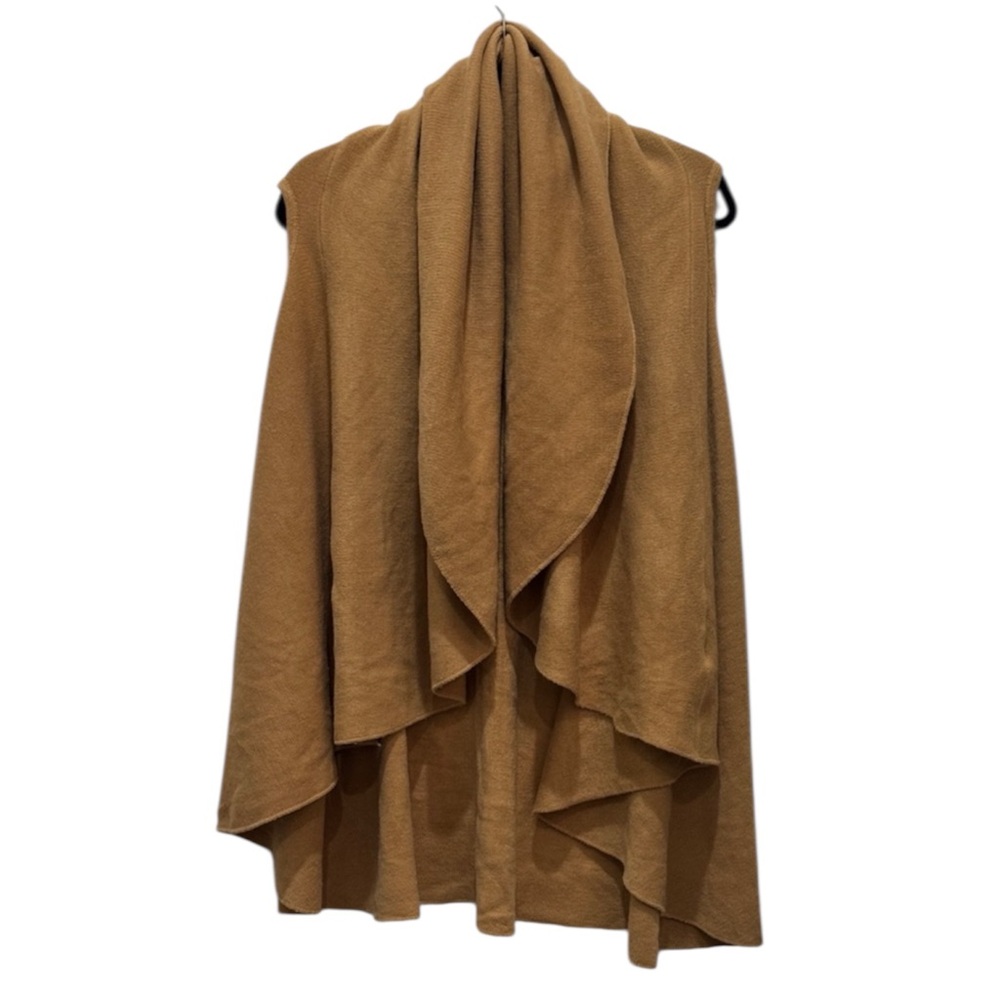 Look Elegant Tan Shawl Wrap Vest One Size